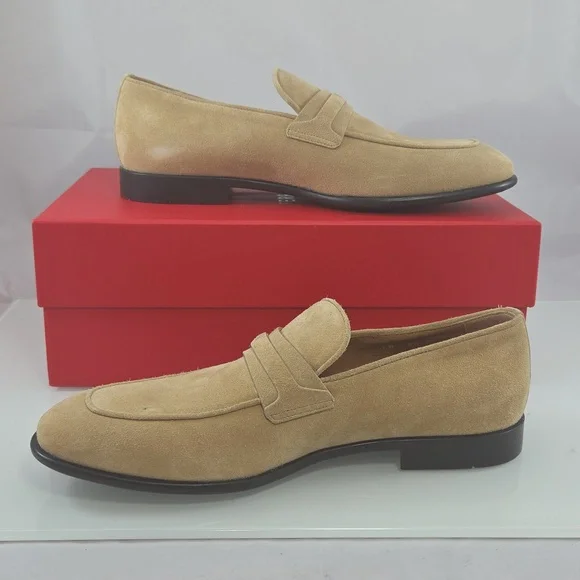 NWT $895 Salvatore Ferragamo Desio Suede Leather Moccasins Size 8.5